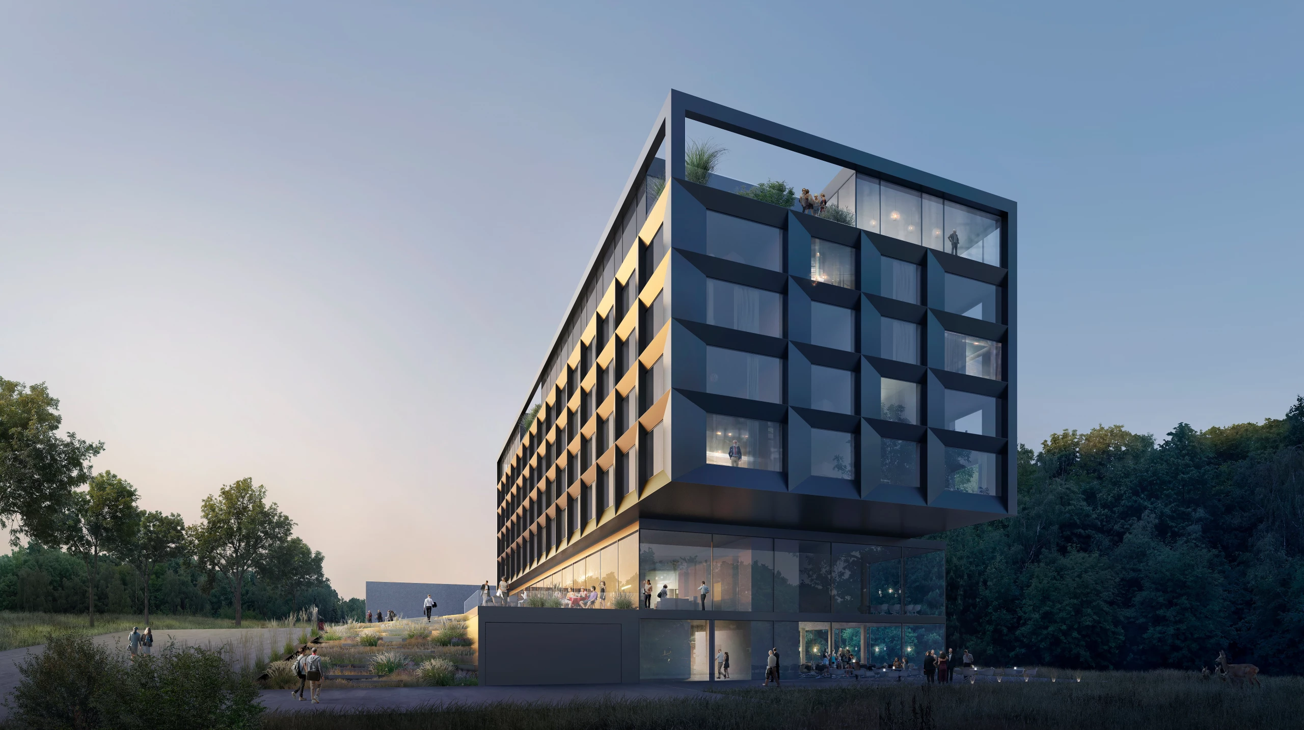 Planung und Neubau eines Gebäudekomplexes im mittelhessischen Lahn-Dill-Kreis, bestehend aus einem Hotel, einem Bürogebäude und einem Innovation Center.